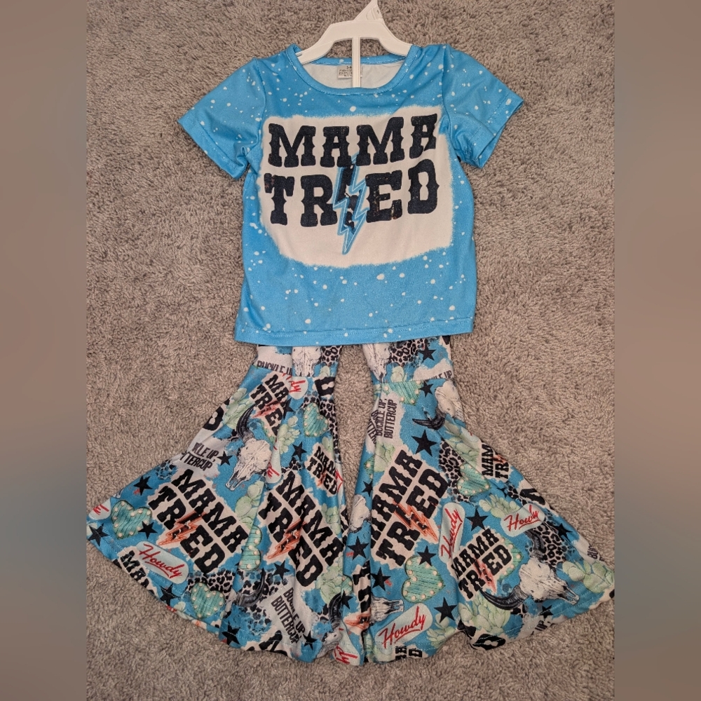 Blue 'Mama Tried' T-Shirt and Pants Set
